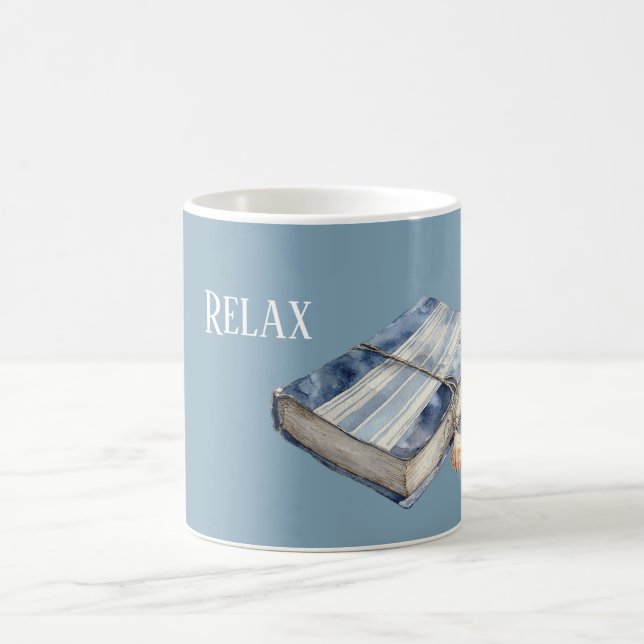 Taza De Café Libro Azul Relajante (Centro)