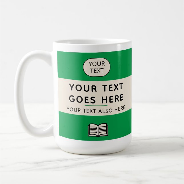 Taza De Café Libro de bolsillo inspirado en Penguin Título pers (Izquierda)