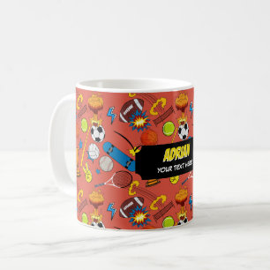 Taza De Café Libro de Cómics Deportes Retro Atlético Escuela pa