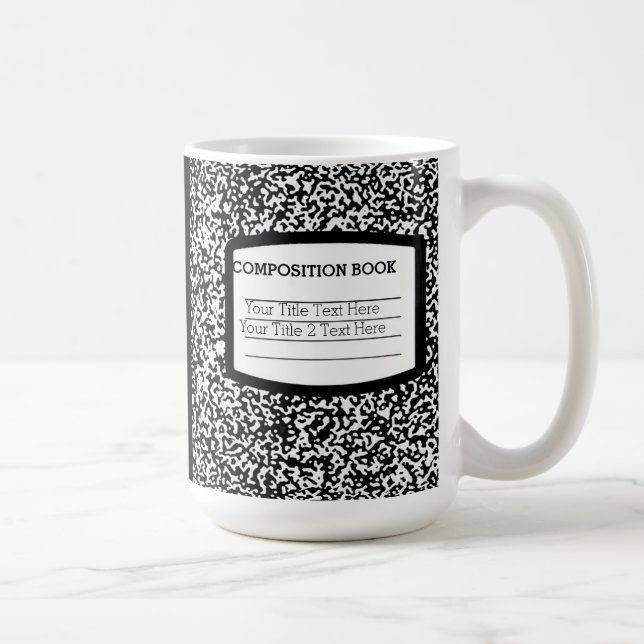 Taza De Café Libro de composición de personalizados Escuela/Pro (Derecha)