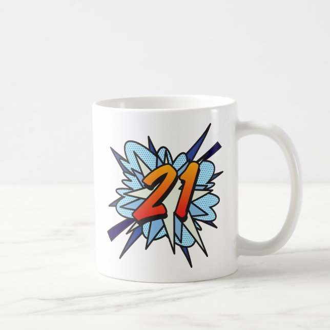 Taza De Café Libro de historietas 21 azul (Derecha)