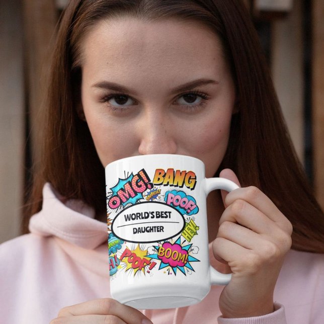 Taza De Café Libro de historietas suena a gran relación temátic (Shown in 15oz. Available in other styles and sizes, as well as additional products.)