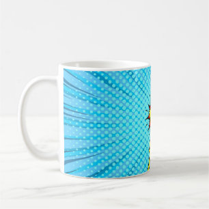 Taza De Café Libro de historietas versus fondo, estilo clásico 