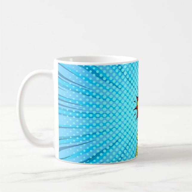 Taza De Café Libro de historietas versus fondo, estilo clásico  (Izquierda)