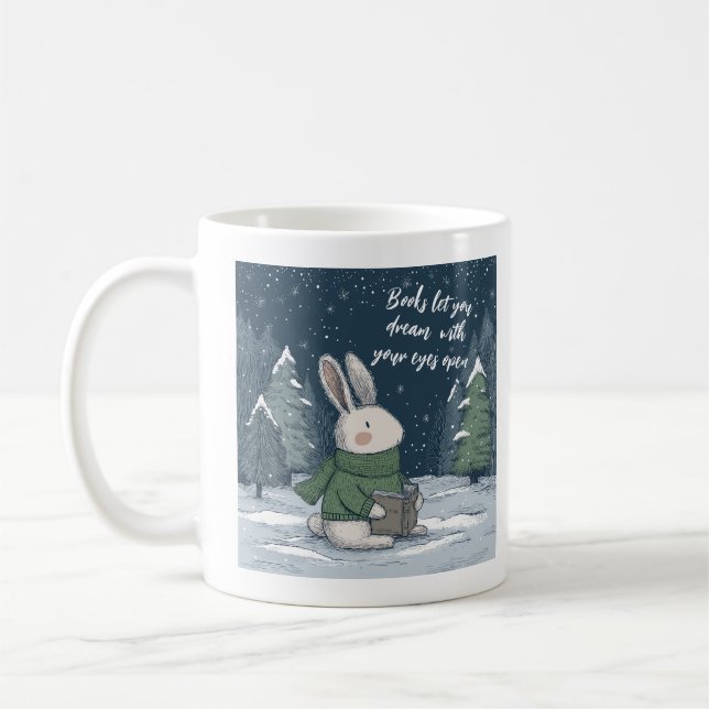 Taza De Café Libro de lectura acogedor de invierno (Izquierda)