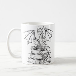 Taza De Café Libro de lectura de dragones