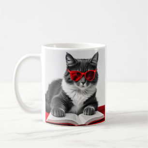 Taza De Café Libro de lectura de gatos