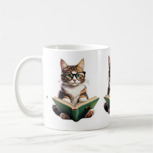 Taza De Café Libro de lectura de gatos