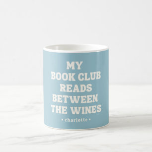 Taza De Café Libro divertido club cita azul personalizado