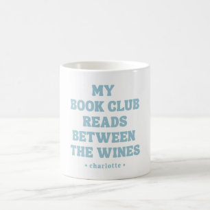 Taza De Café Libro divertido club cita personalizado azul