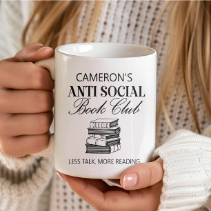 Taza De Café Libro Divertido Personalizado Amante del Libro Hum