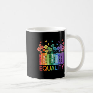 Taza De Café Libro floral Igualdad Derechos humanos, justicia s
