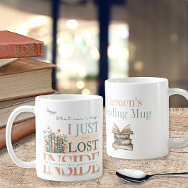 Taza De Café Libro Floral Romance Tema de libro personalizado B