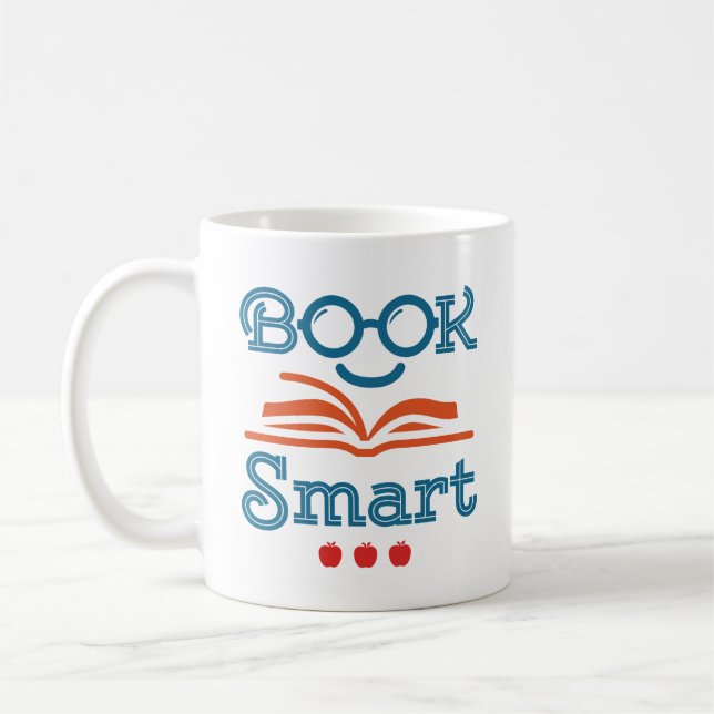 Taza De Café Libro Smart Funny Leyendo Lover Bookworm (Izquierda)
