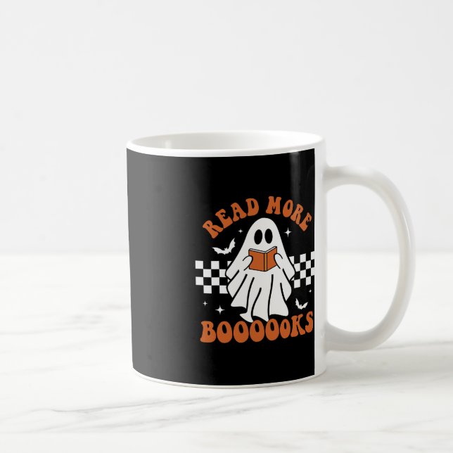 Taza De Café Libros adorables Fantasma Leer más libros Divertid (Derecha)