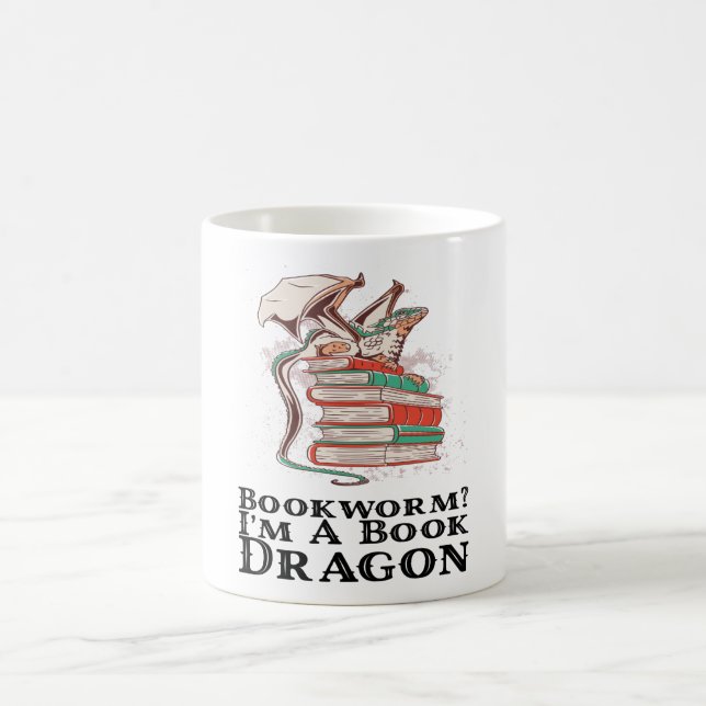 Taza De Café Libros - ¿Bibliófilo? Soy un dragón de libros (Centro)