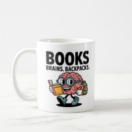 Taza De Café Libros Brains mofa la escuela de lectura de cerebr