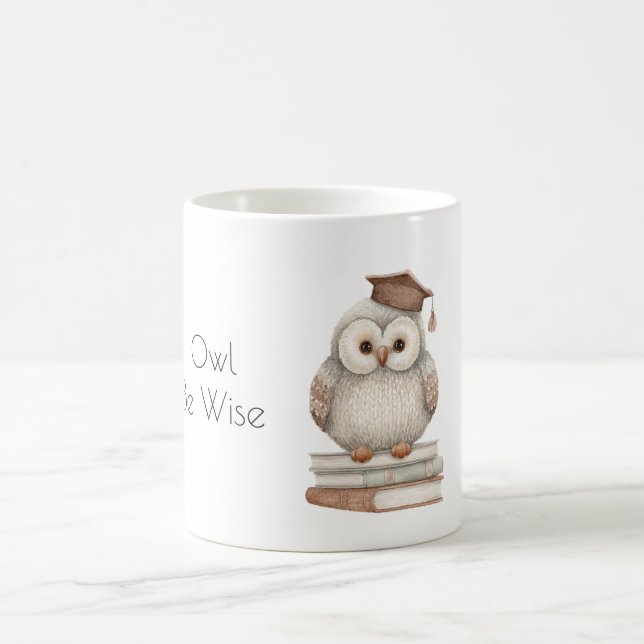 Taza De Café Libros Búho Será Sabio (Centro)