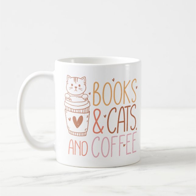 Taza De Café Libros Café de gatos (Izquierda)