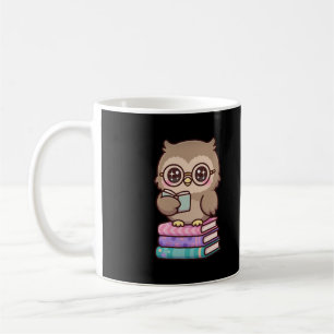 Taza De Café Libros de búho kawaii bibliotecario