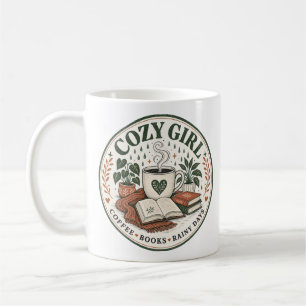 Taza De Café Libros de Café Chica Acogedora Días Lluviosos Dise