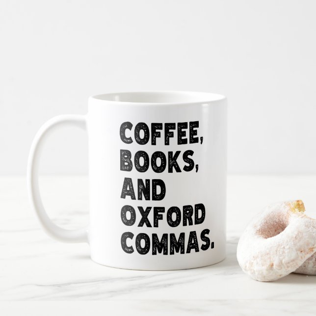 Taza De Café Libros de café y comas de Oxford Profesor genial D (Con donut)