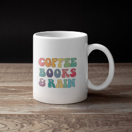 Taza De Café Libros de café y lluvia