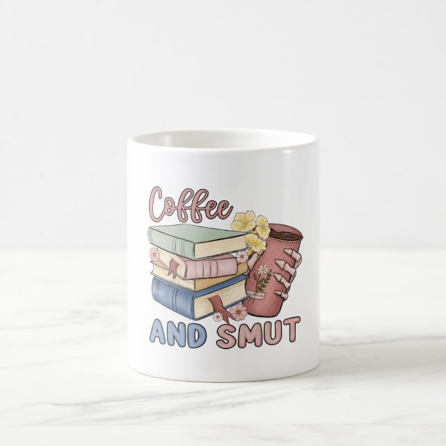 Taza De Café Libros de café y smut | Regalos Nerdy | (Centro)
