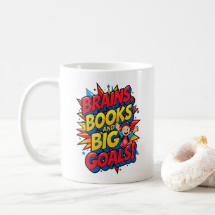 Taza De Café Libros de cerebros y grandes objetivos - Diversión