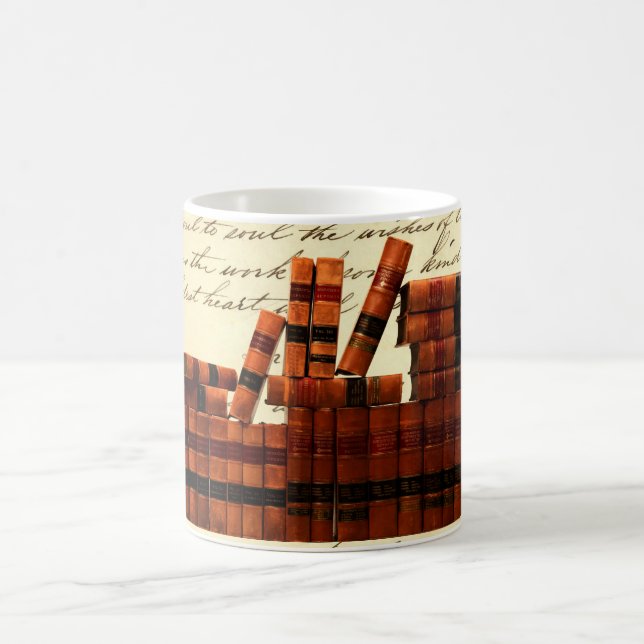 Taza De Café Libros de cuero antiguo (Centro)