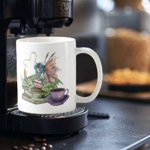 Taza De Café Libros de Dragón Hada Amistad Té