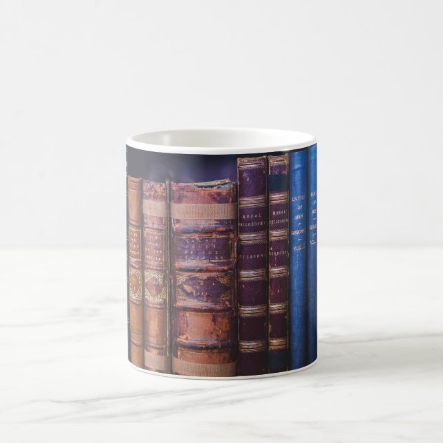 Taza De Café Libros de enlaces de libros antiguos (Centro)