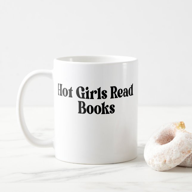 Taza De Café Libros de lectura de Chicas calientes (Con donut)