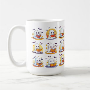 Taza De Café Libros de lectura de fantasmas retro – Libro espel
