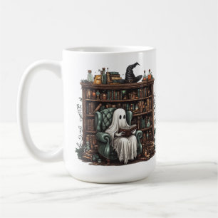 Taza De Café Libros de lectura de fantasmas retro: libro espelu