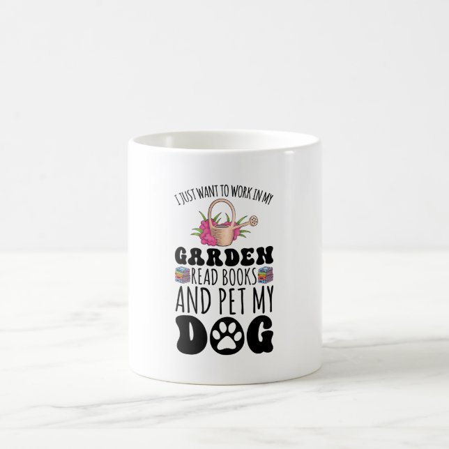 Taza De Café Libros De Lectura De Jardín Y Perros Mascotas Atra (Centro)