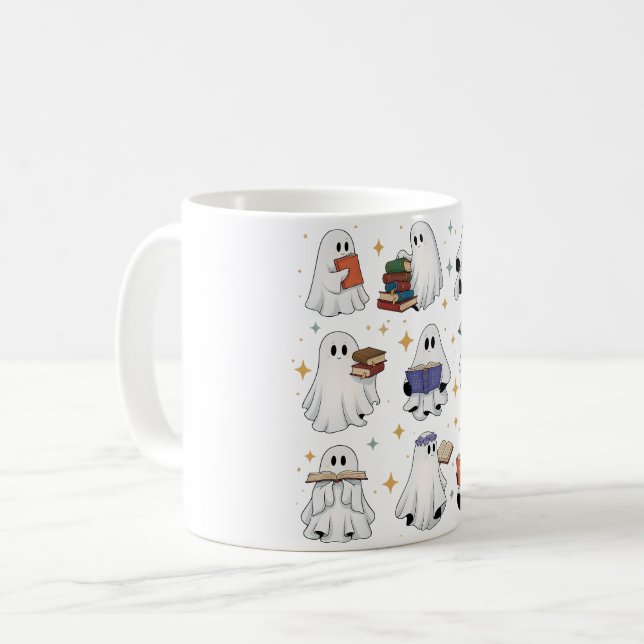 Taza De Café Libros de lectura fantasma (Anverso izquierdo)