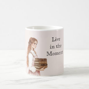 Taza De Café Libros de pelo rojo femenino