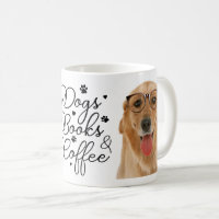 Libros Leyendo Café Cachorro Perro Retriever Dorad