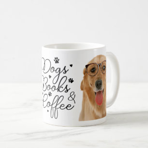 Taza De Café Libros Leyendo Café Cachorro Perro Retriever Dorad