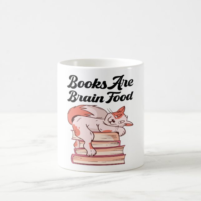 Taza De Café Libros - Los libros son comida cerebral (Centro)