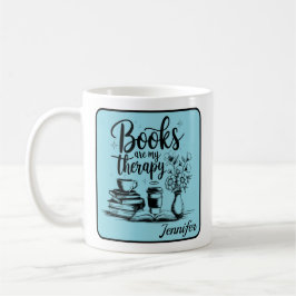 Taza De Café Libros Personalizados Son Mi Terapia Amantes de lo