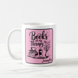 Taza De Café Libros Personalizados Son Mi Terapia Me Amo Leer R