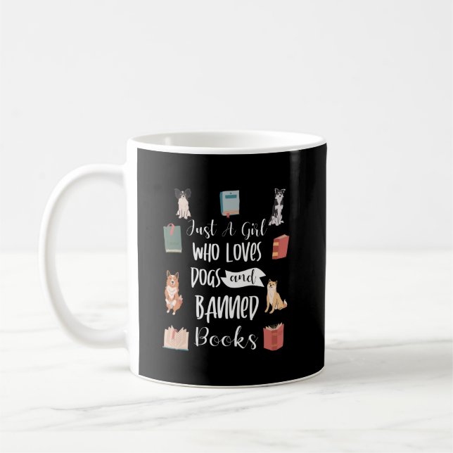 Taza De Café Libros prohibidos Perro Mamá Papá Regalo Dueño (Izquierda)