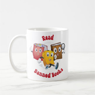 Taza De Café Libros Retro Cutos - Leer Libros Prohibidos