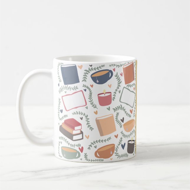 Taza De Café Libros, Velas Y Té (Izquierda)