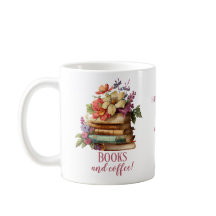 Libros y café floral