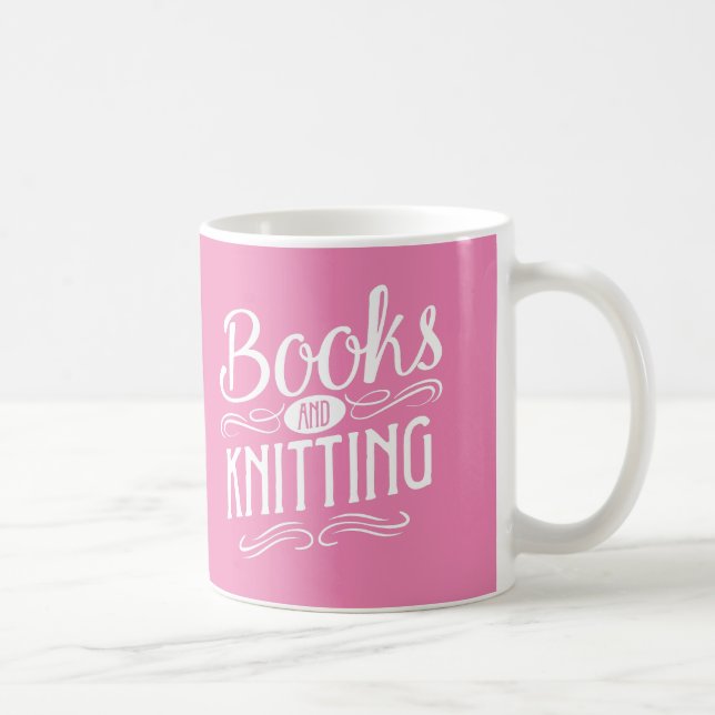 Taza De Café Libros y el hacer punto (Derecha)