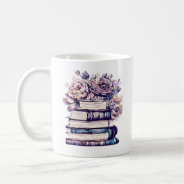 Taza De Café Libros y Rosas antiguos personalizados