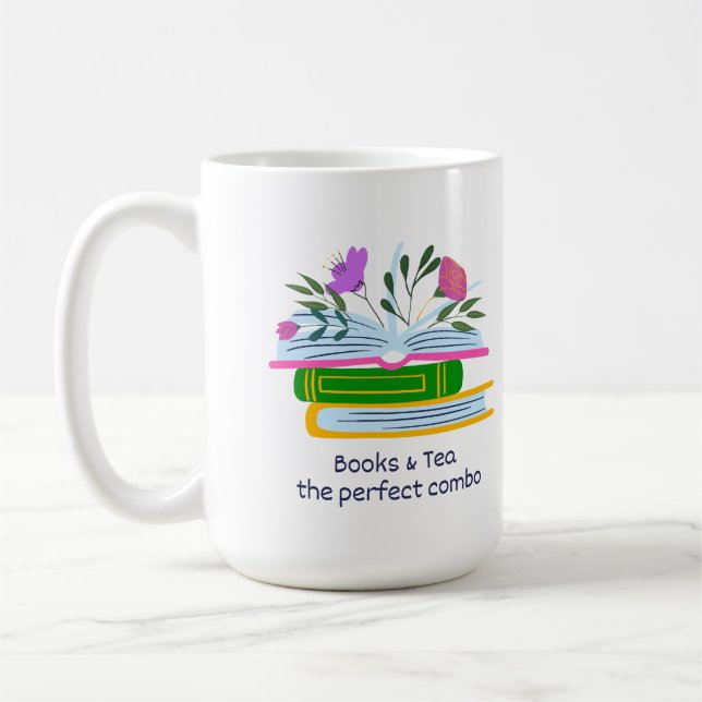 Taza De Café Libros y Té - La Combinación Perfecta (Izquierda)